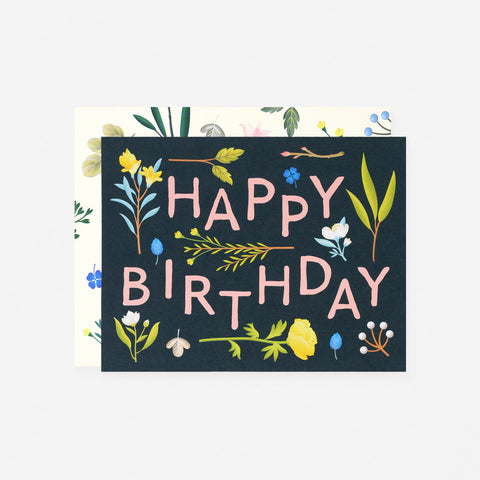 Clap Clap Plant Variety Navy Birthday Card 