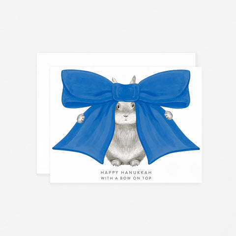 Dear Hancock Happy Hannukah With A Bow On Top Holiday Card