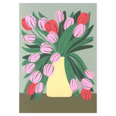 Evermade Pink Tulips Greeting Card