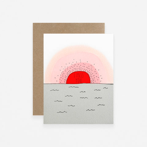Hartland Cards Miss You Sunset Greeting Card