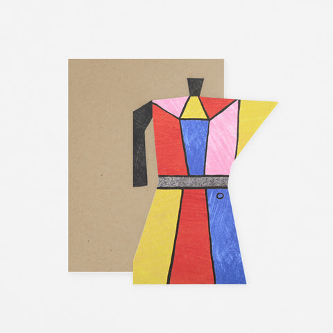 Colour Block Coffee Pot Die-Cut Greeting Card