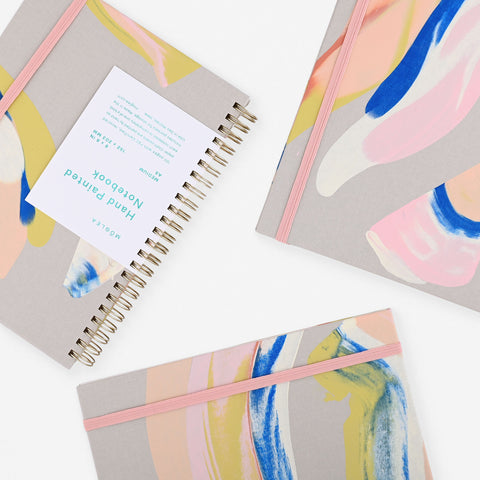 Citron Hand-Painted Cloth-Covered Lined Notebook A5