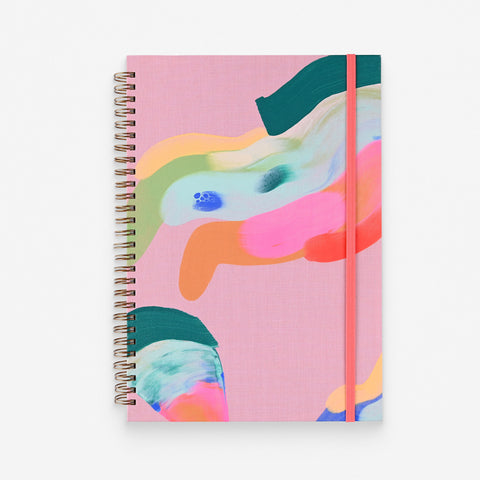 Moglea Palmita Hand-Painted Cloth-Covered Lined Notebook B5