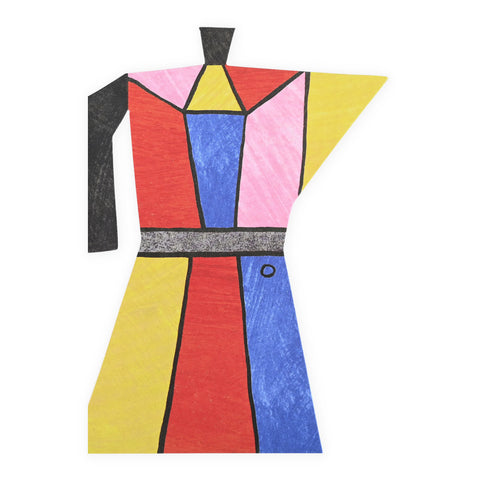 Colour Block Coffee Pot Die-Cut Greeting Card