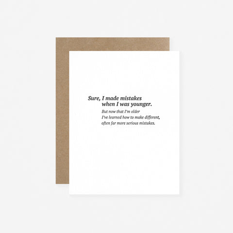 Sapling Press Serious Mistakes Greeting Card 