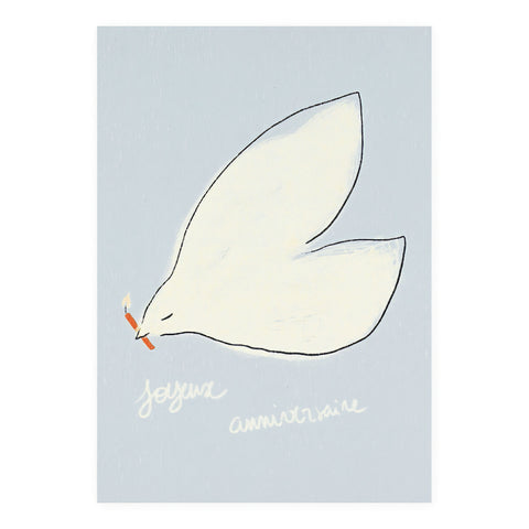 Season Paper Colombe Joyeux Anniversaire Birthday Card