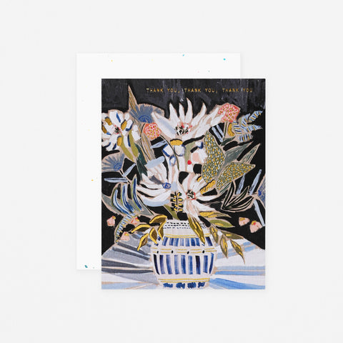 Someday Studio Blue And White Floral Thank You Card 