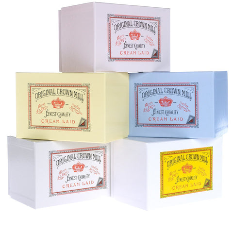 Crown Mill Classic Laid Note Card Presentation Box Cream 