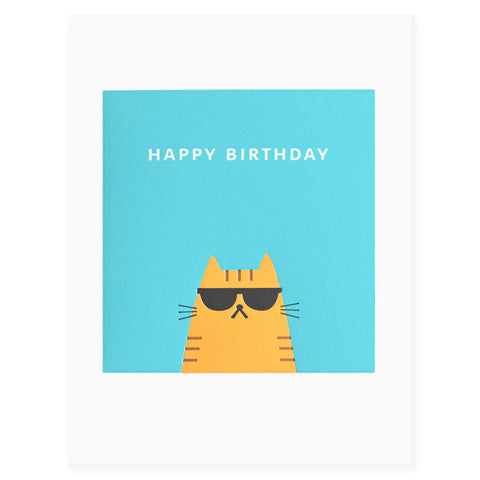 Fugu Fugu Cool Cat Birthday Card 