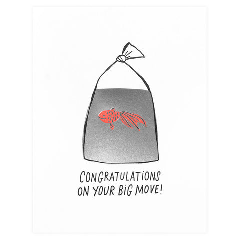 Hello Lucky Goldfish Big Move New Home Card 