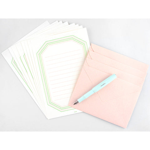 Midori Letterpress Frame Pink Letter Set 