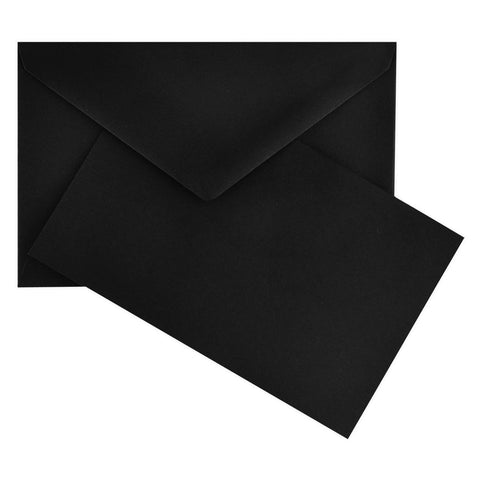 Original Crown Mill Color Vellum Finish Flat Note Cards Boxed Black